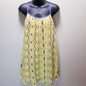 Freebird Size S/M Yellow & Blue Shift Dress